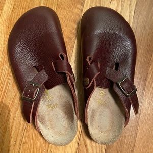 Birkenstock Boston Clogs Brown Leather